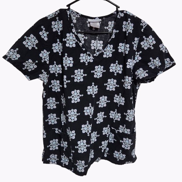 Simply Basics SB Scrub Top Womens Size Medium Short Sleeve Medical Nurse Uniform - Picture 1 of 3